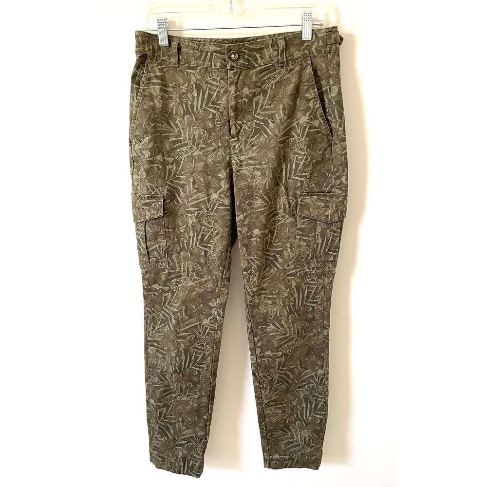 Brooks Brothers Preppy Cotton Chino Floral Cargo Pants Green Size 8